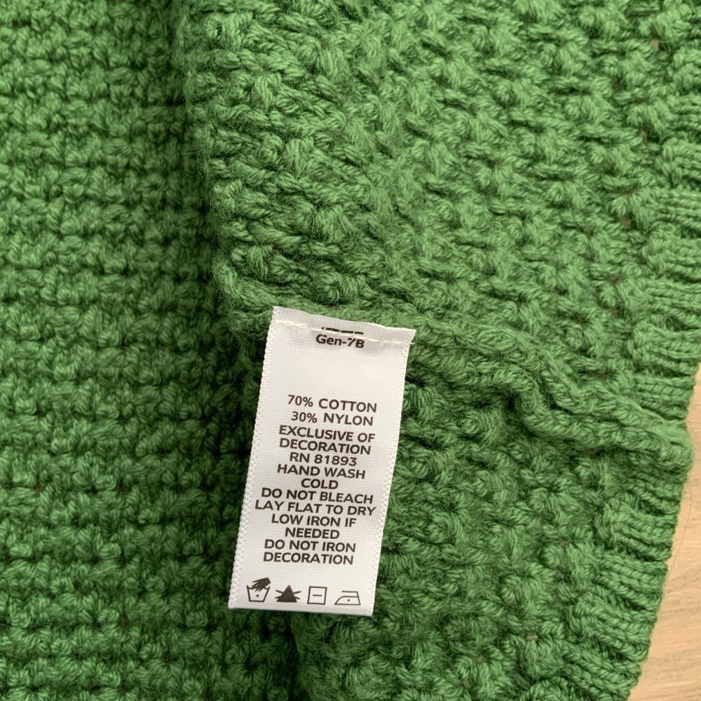 Liz Claiborne Cardigan Green Sweater Chain Accent - Picture 4 of 6